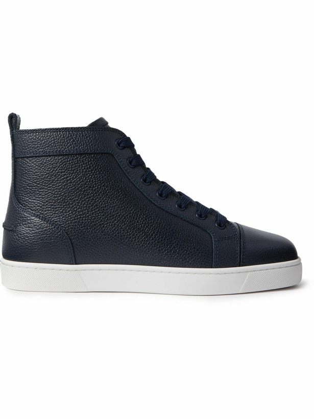 Photo: Christian Louboutin - Louis Full-Grain Leather High-Top Sneakers - Blue