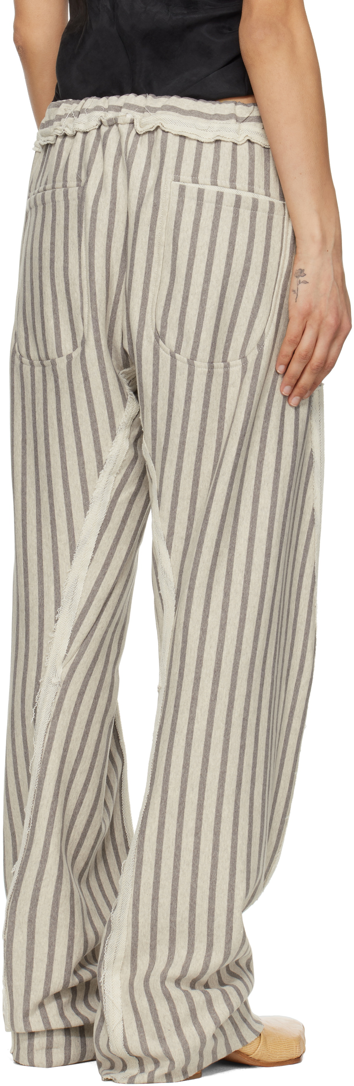 Edward Cuming Gray Twisted Track Trousers