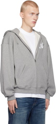 Axel Arigato Gray Maine Zip-Up Hoodie
