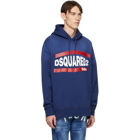 Dsquared2 Blue Vintage Slouch Fit Hoodie