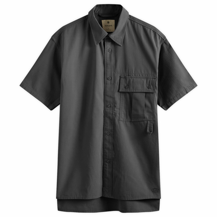 Photo: Snow Peak Men's Takibi Light Ripstop Short Sleeve Shirt in Black