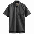 Snow Peak Men's Takibi Light Ripstop Short Sleeve Shirt in Black