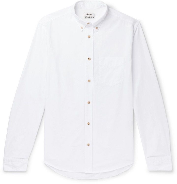 Photo: Acne Studios - Isherwood Button-Down Collar Cotton-Poplin Shirt - Men - White