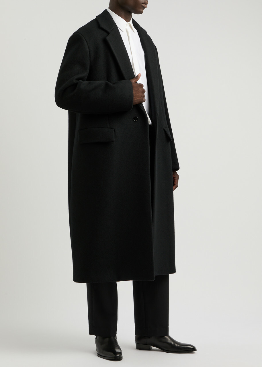 ジャケット・アウター JIL SANDER Wool Long Coat Jil Sander Wool Coat Black Jil Sander