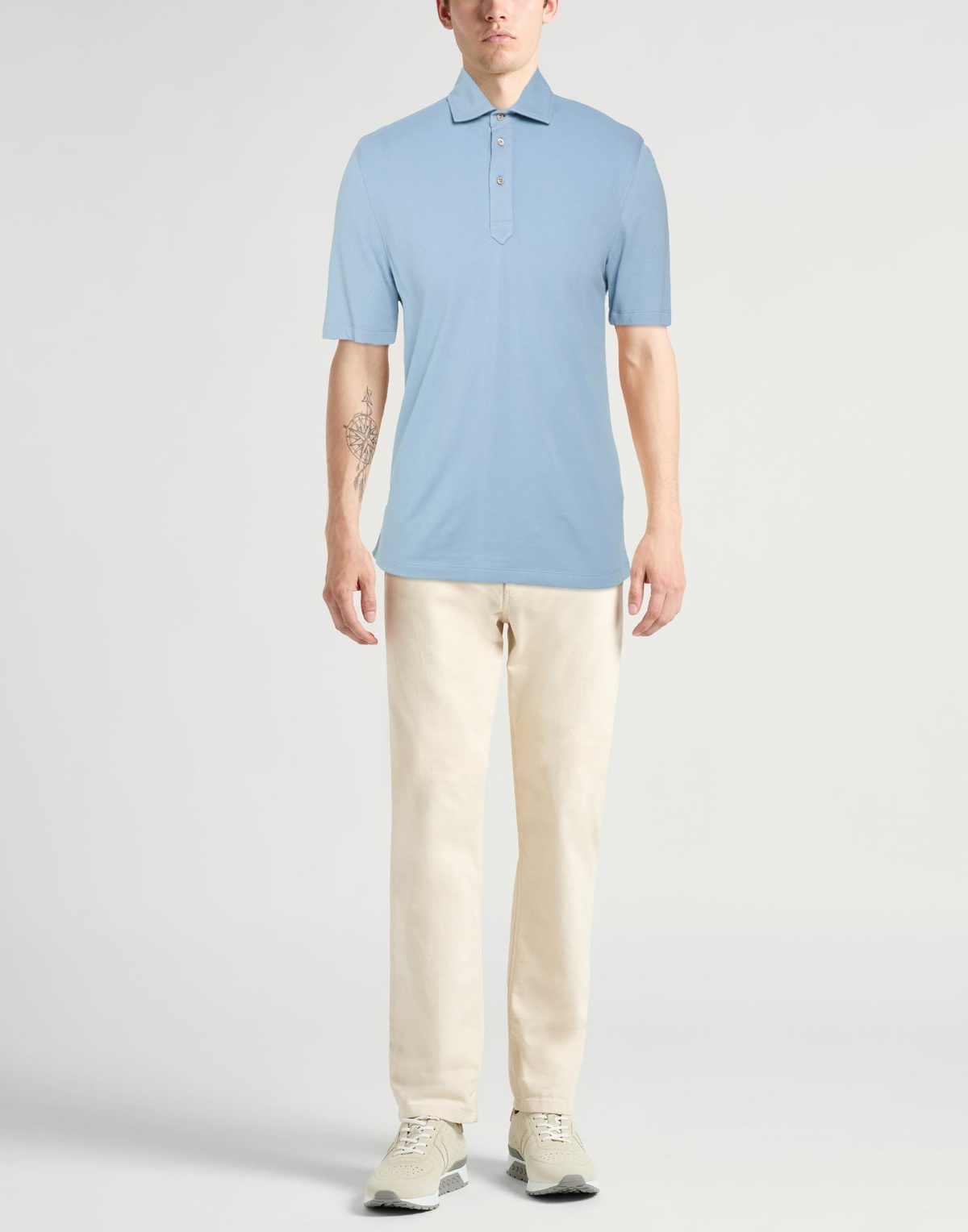 Brunello Cucinelli Mens Polo shirt Light in Blue