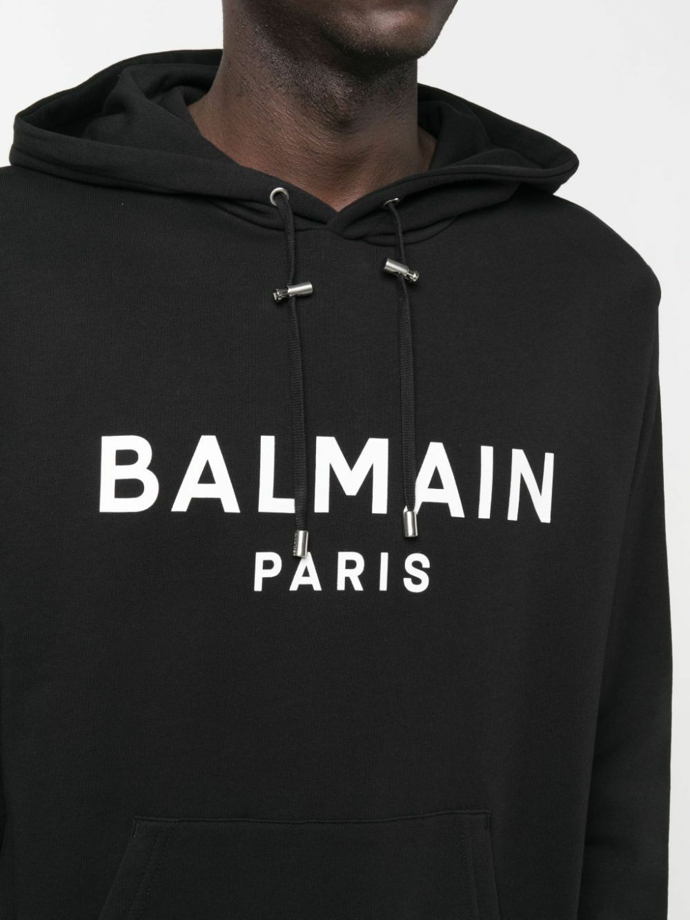 Balmain Black Logo Print Hoodie Balmain