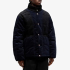 Garbstore Men's Cord Puffer Jacket in Navy