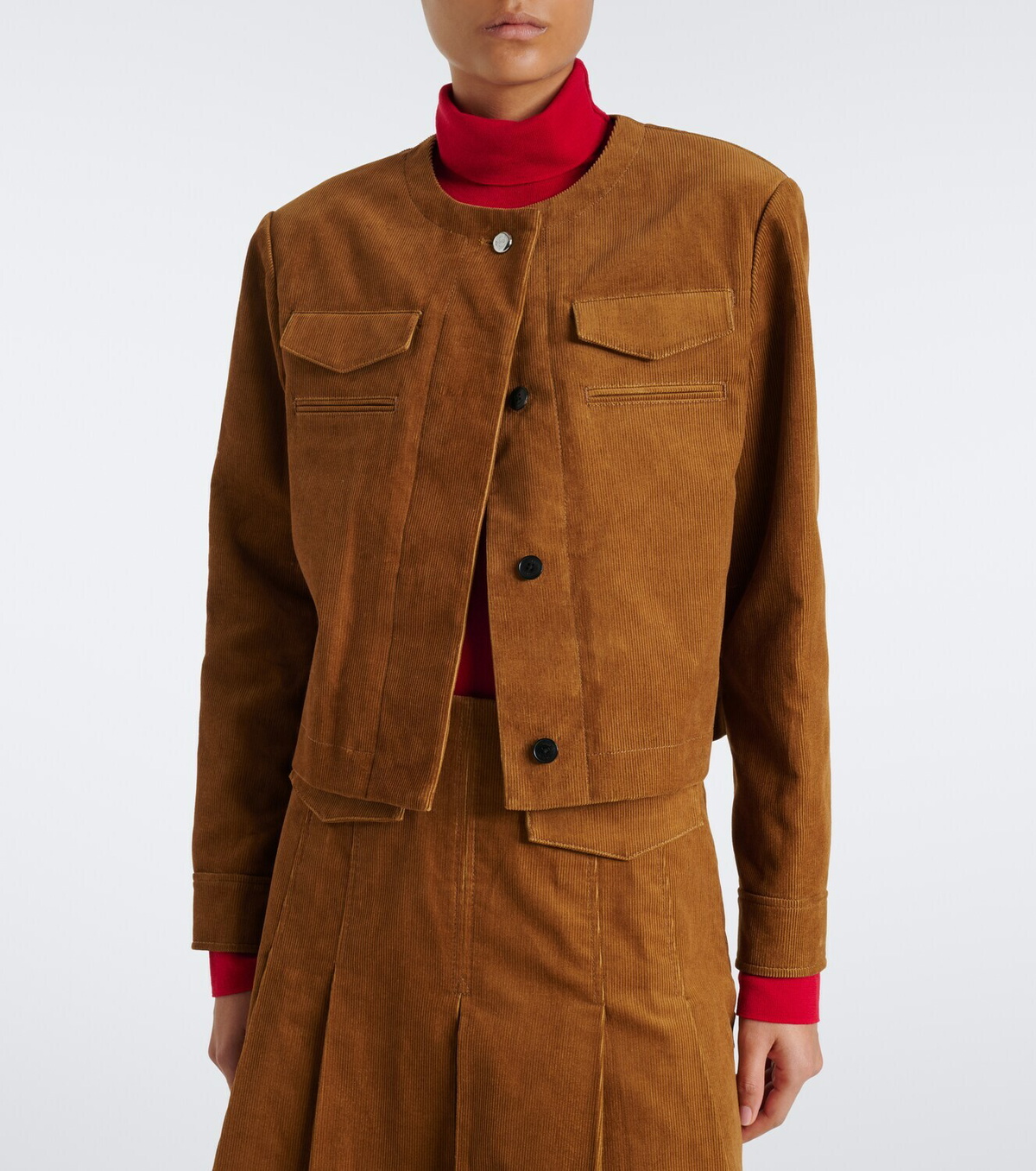 Tory Burch Cropped cotton corduroy jacket