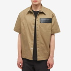 Givenchy Men's Short Sleeve Flap Pocket Shirt in Beige Camel