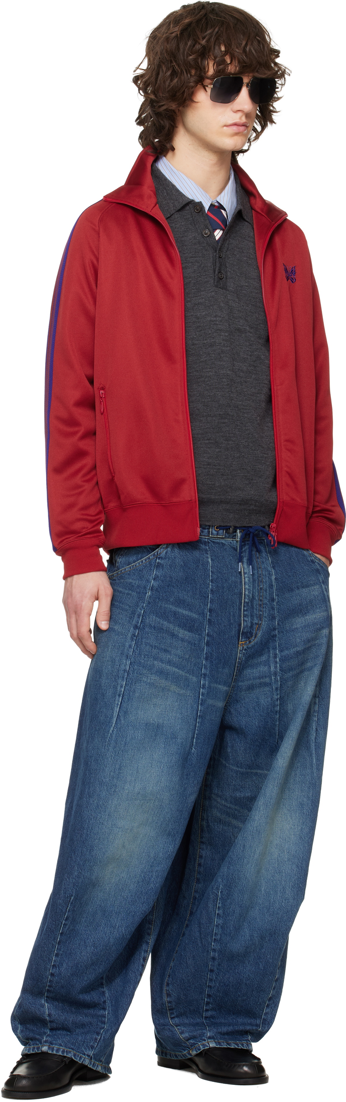 NEEDLES Red Poly Smooth Track Jacket Needles