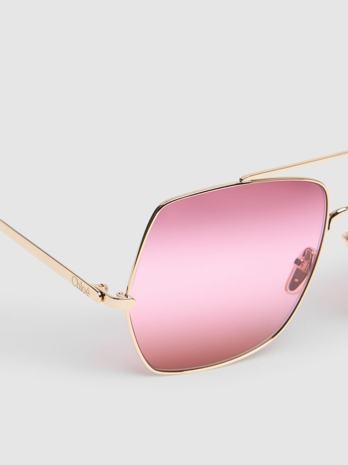Chloe アイウェア スクエア フレーム サングラス CH0255SK 001 Chloe｜CH0255SK 方形金屬太陽眼鏡GLORIA eyewear