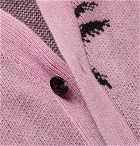 AMIRI - Oversized Palm Tree-Intarsia Cashmere and Virgin Wool-Blend Cardigan - Men - Pink