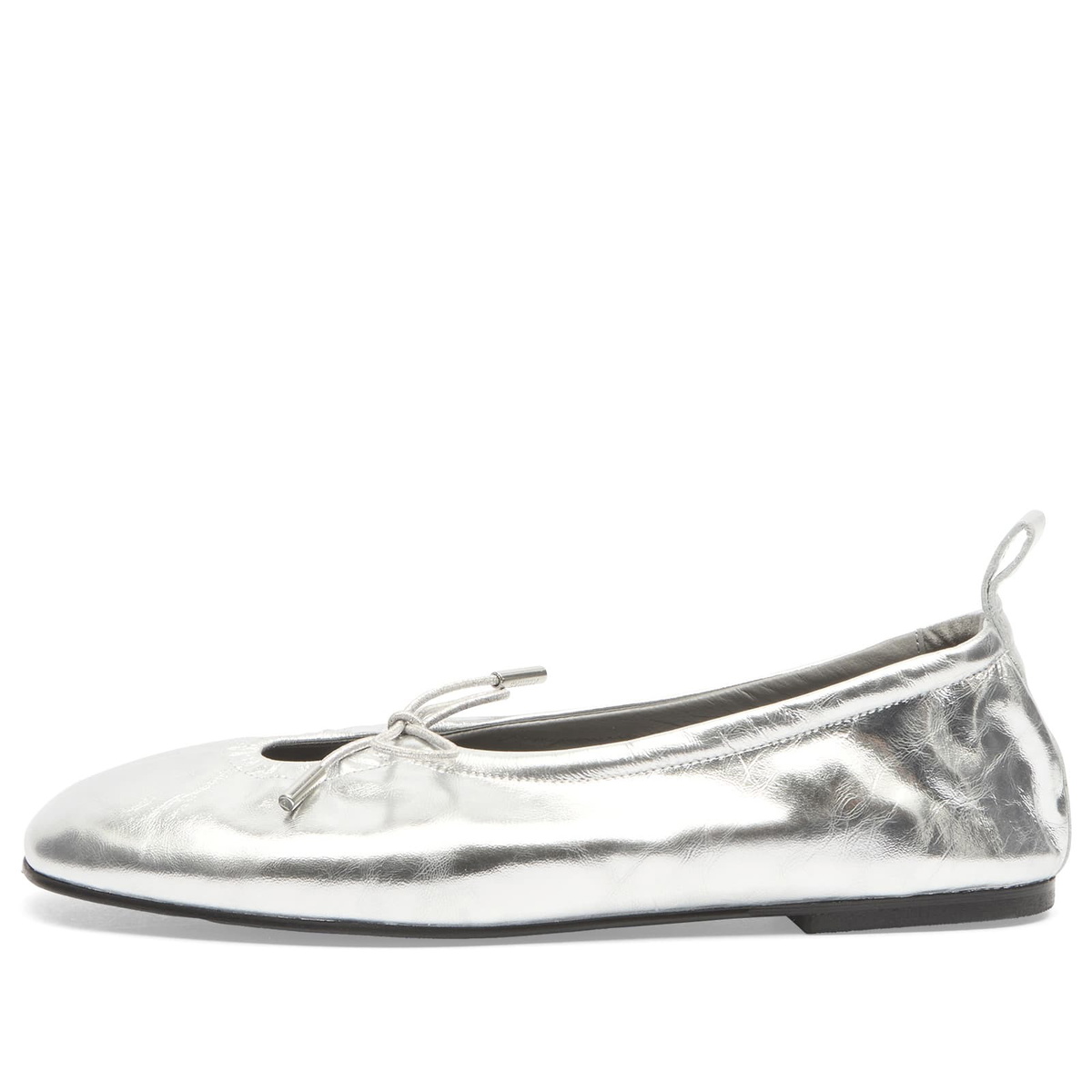 ALOHAS Women's Rosalind Leather Ballet Flats in Shimmer Silver
