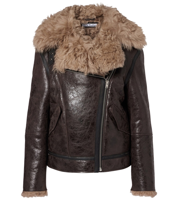 Photo: Acne Studios Shearling-trimmed leather jacket