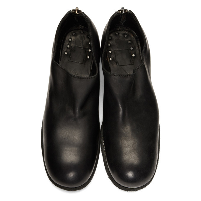 Guidi Black Horse Back Zip Loafers Guidi