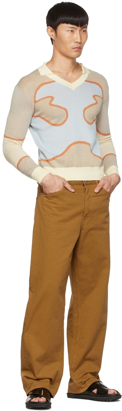 Lukhanyo Mdingi Blue Cotton Sweater