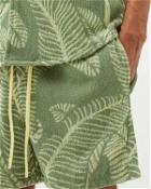 Oas Banana Leaf Terry Shorts Green - Mens - Casual Shorts