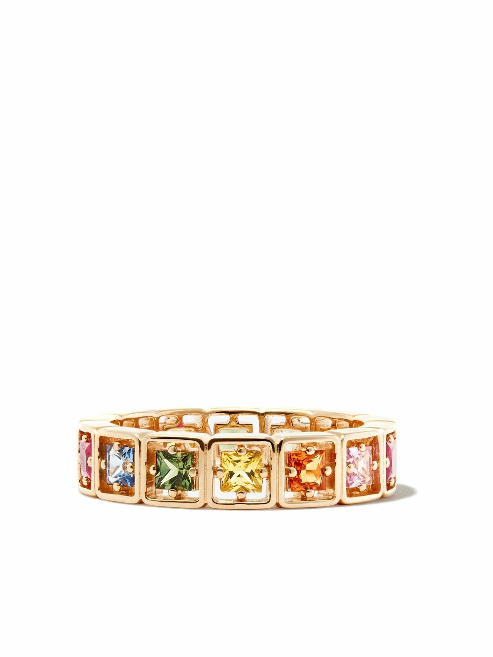 Suzanne Kalan 18K Yellow Gold Rainbow Sapphire Ring