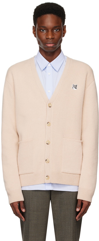 Photo: Maison Kitsuné Beige Fox Head Cardigan