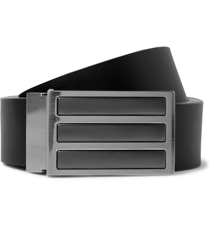 Photo: Adidas Golf - 3cm Reversible Black and White Tour Faux Leather Belt - Black
