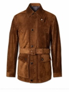 Dunhill - Belted Suede Field Jacket - Brown