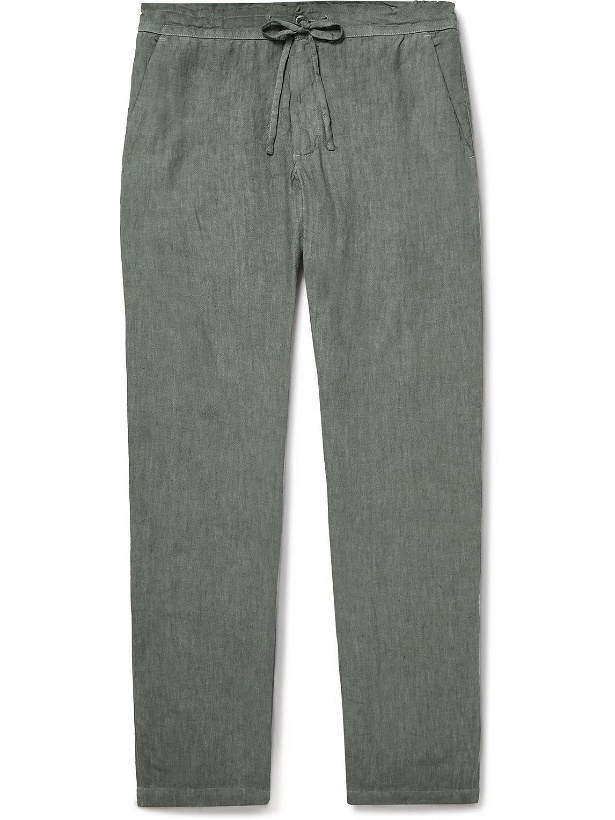 Photo: 120% - Tapered Linen Drawstring Trousers - Gray