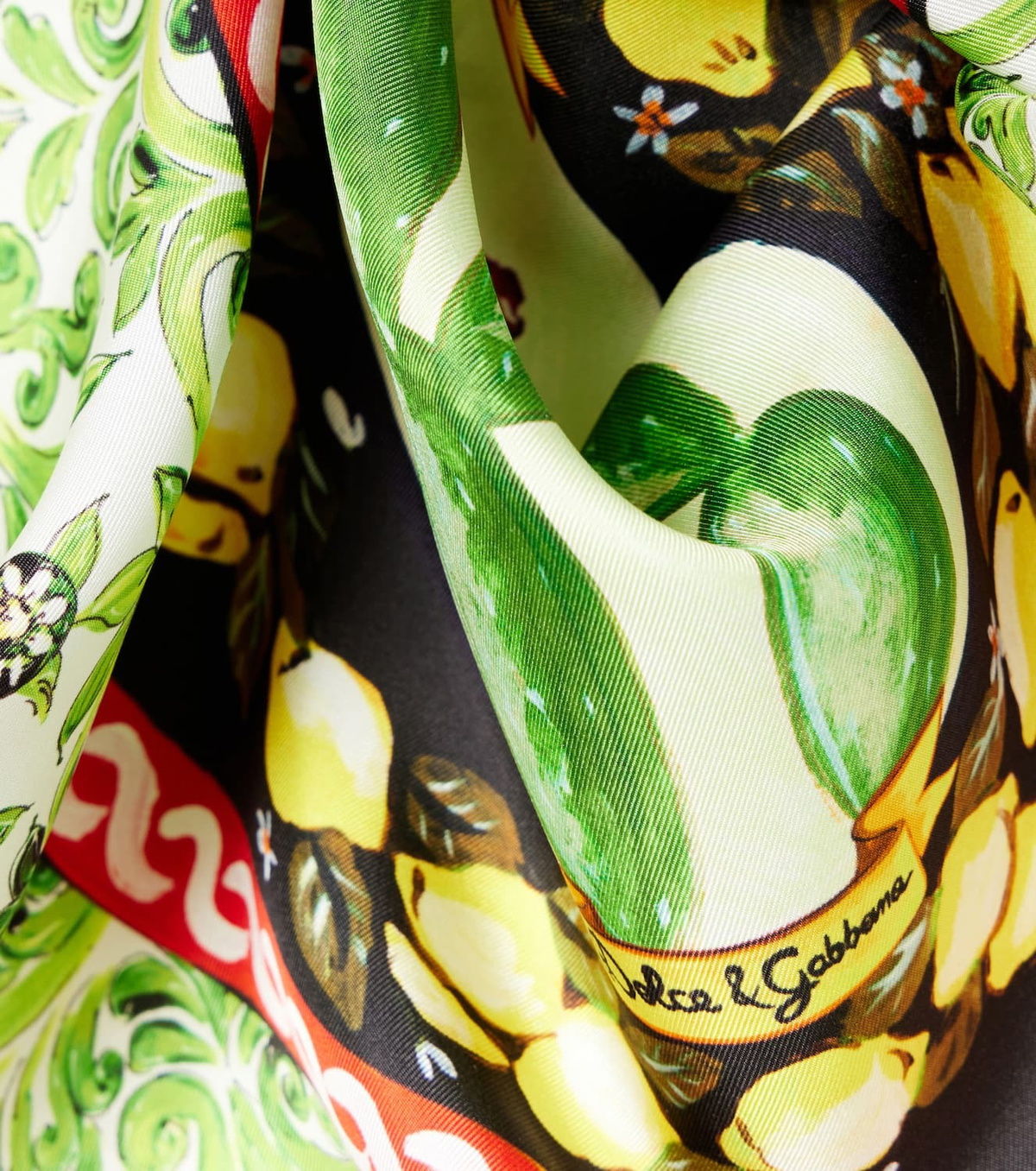 Dolce & Gabbana Brown Cactus Print Square Handkerchief Scarf