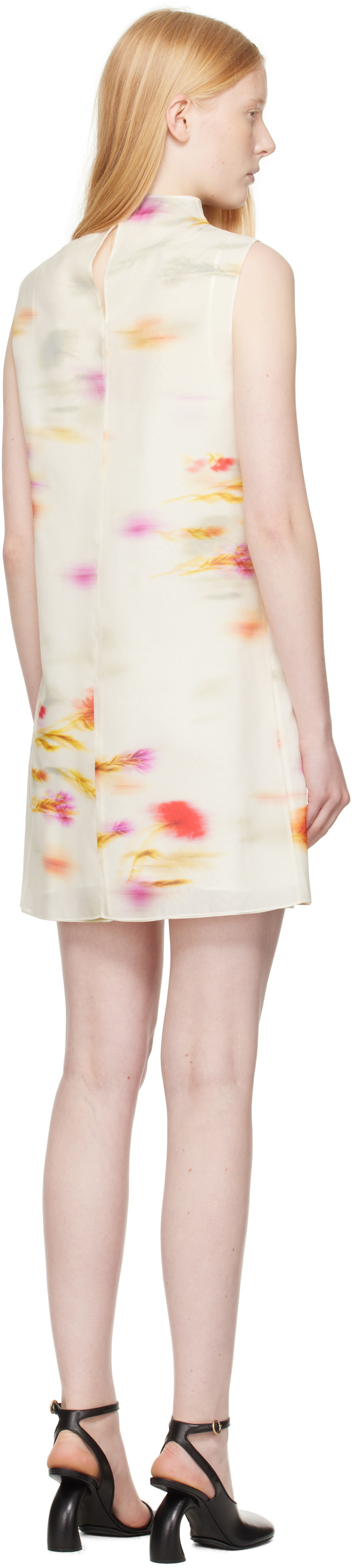 Ferragamo Off-White Blossom Flower Reversible Minidress