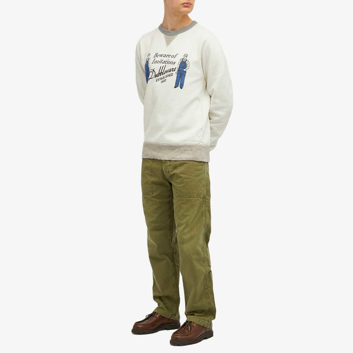 Dubbleware Men's Imitations Sweatshirt in Ecru