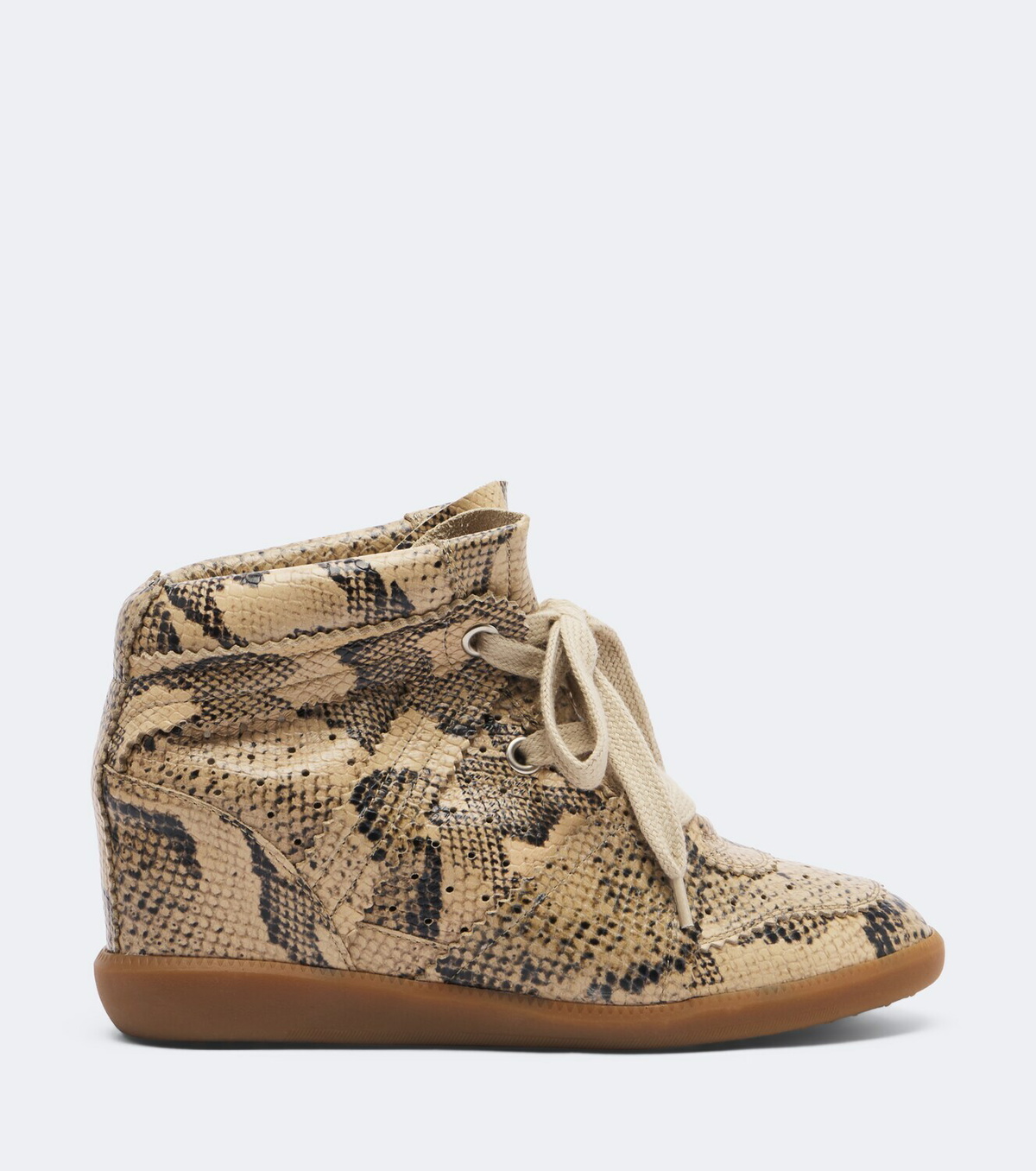 Isabel Marant Bobby snake-effect leather wedge sneakers