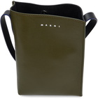 Marni Khaki & Black Soft Museo Bag