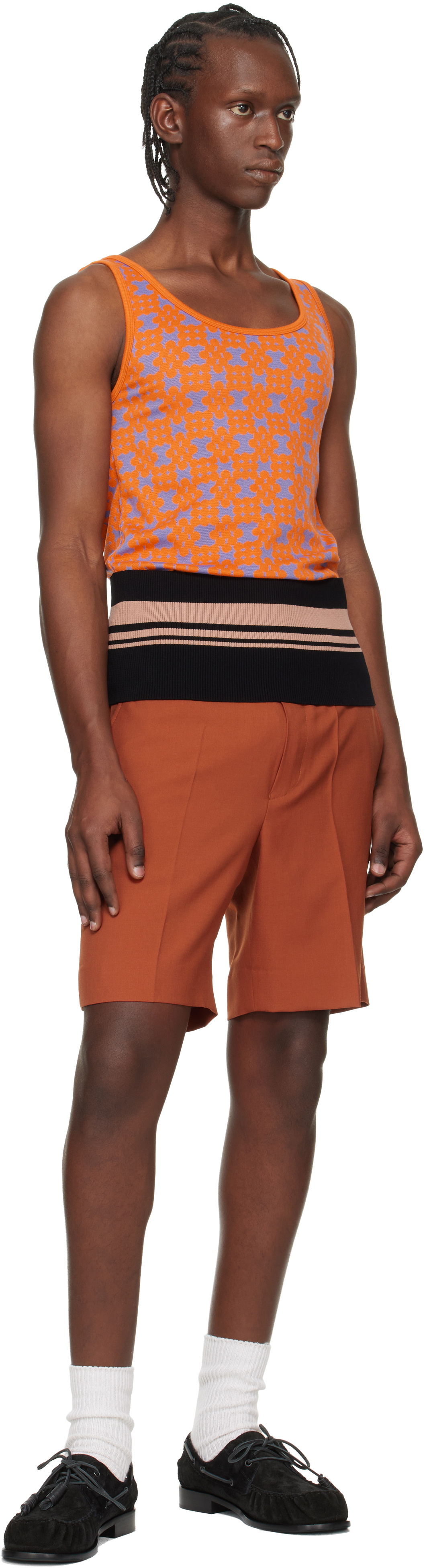 Dries Van Noten Orange & Purple Jacquard Tank Top