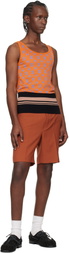 Dries Van Noten Orange & Purple Jacquard Tank Top