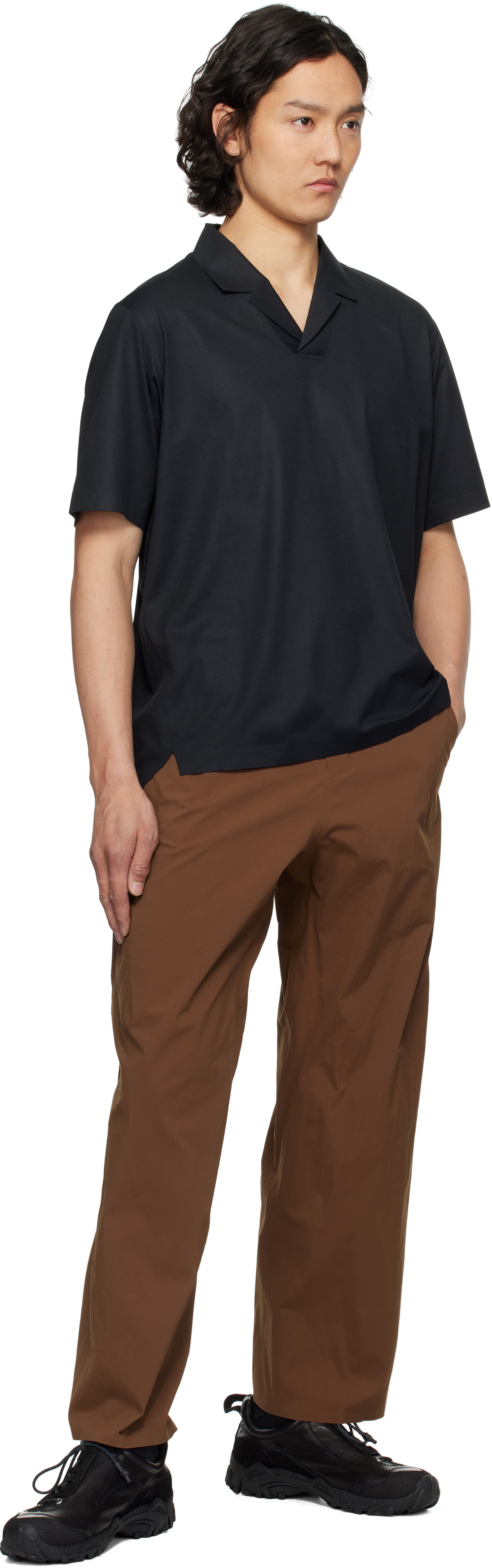 Veilance Black Metron SS Polo Arc'teryx Veilance