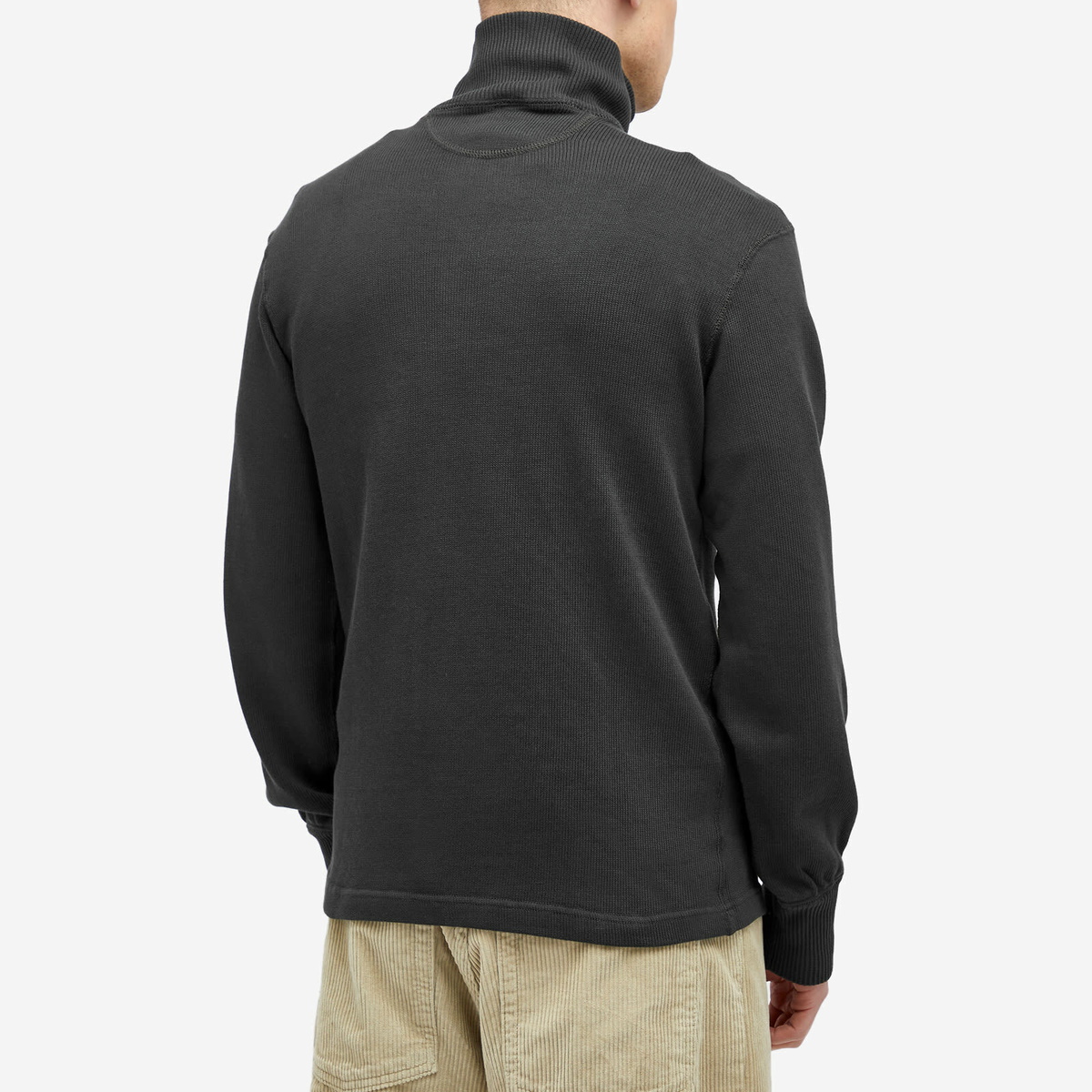 ★★ ★★ Men's Knitted Lip Logo Applique Half Zi RRL Men's Union Applique Half Zip Knit in Faded Black RRL