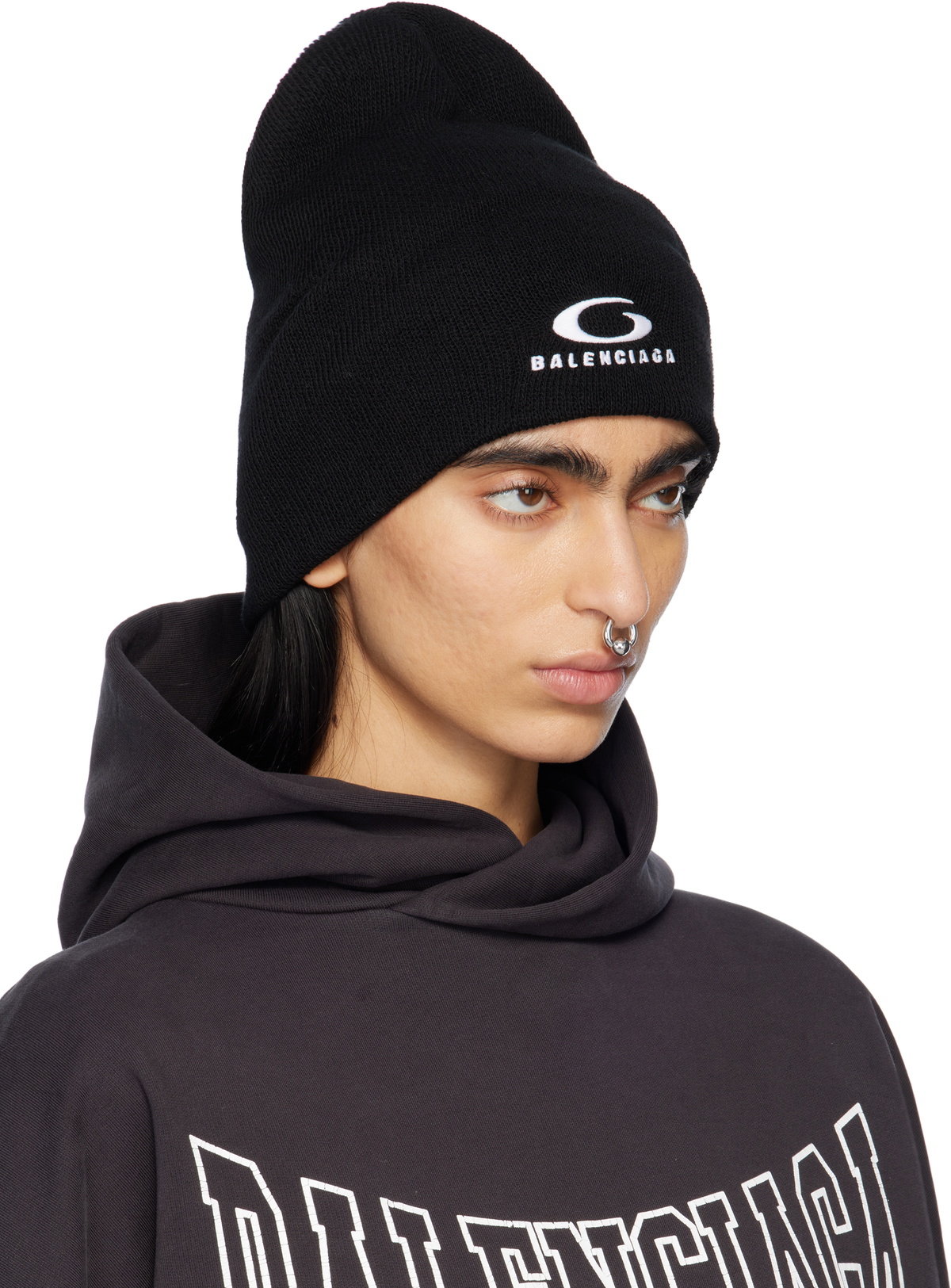 Balenciaga Black Loop Sports Icon Beanie Balenciaga