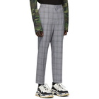 Juun.J Black Check Wool Trousers