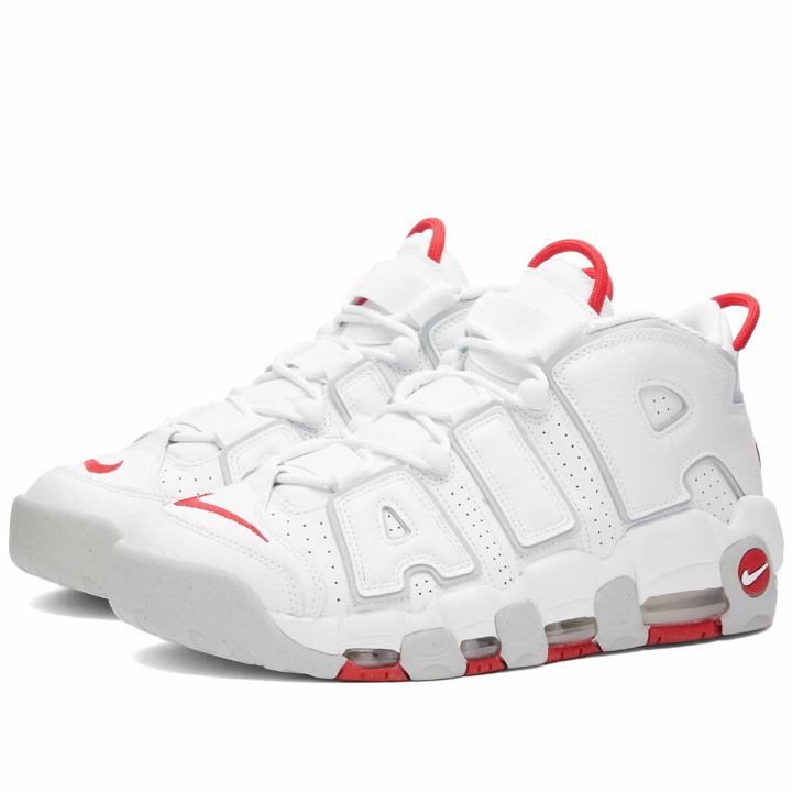 Photo: Nike Men's Air More Uptempo '96 Sneakers in White/University Red