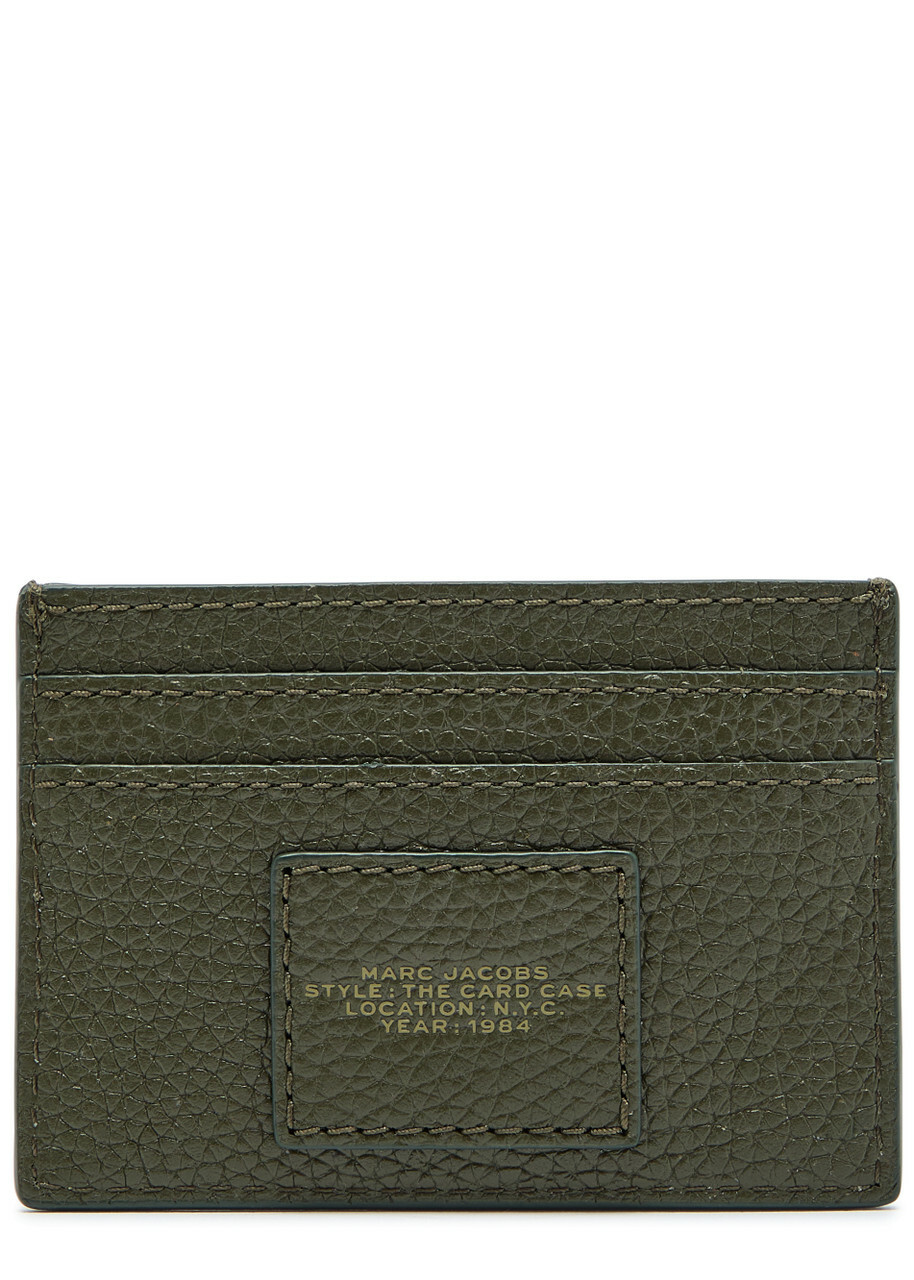 Marc Jacobs The Card Case Grained Leather Card Holder - Dark Green - One Size