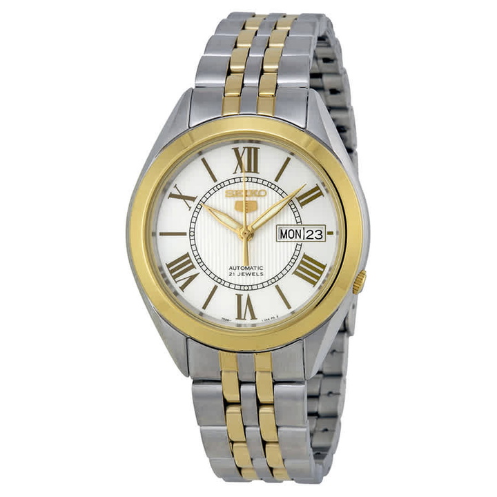 Photo: Seiko 5 Vintage Automatic White Dial Two-tone Mens Watch SNKL36