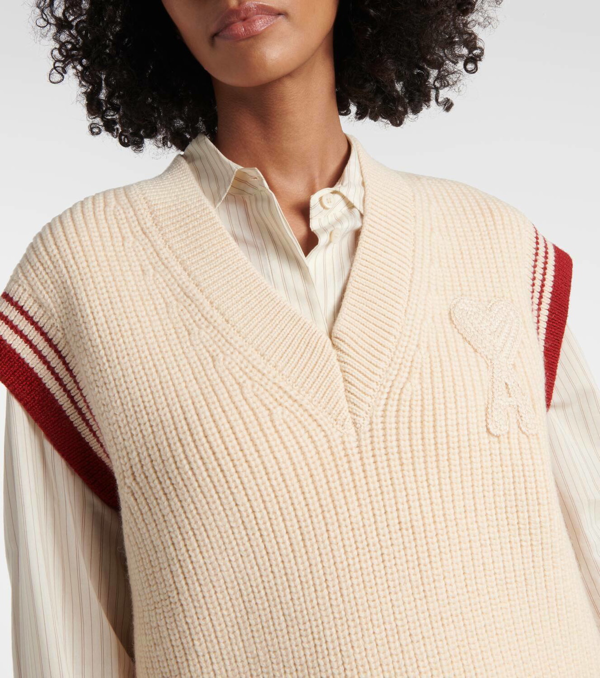 Ami Paris Ami De Cœur ribbed-knit virgin wool vest