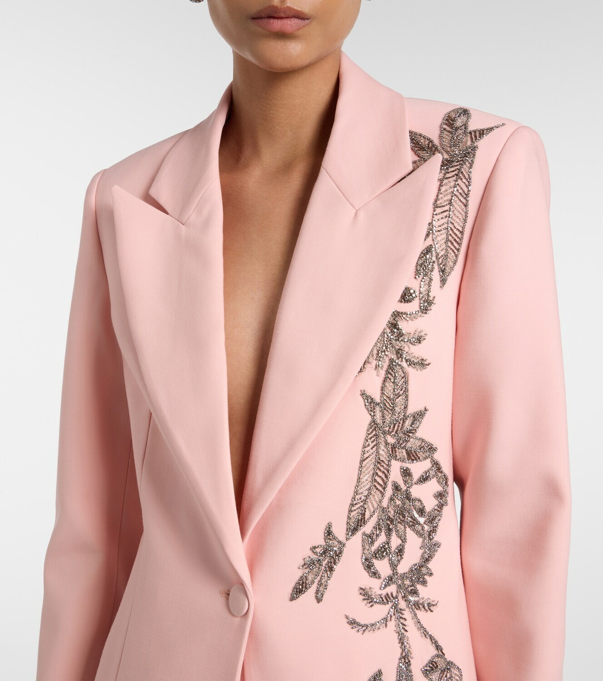 Costarellos Lesia embellished wool-blend blazer