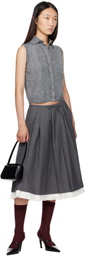SHUSHU/TONG Gray Sleeveless Cardigan