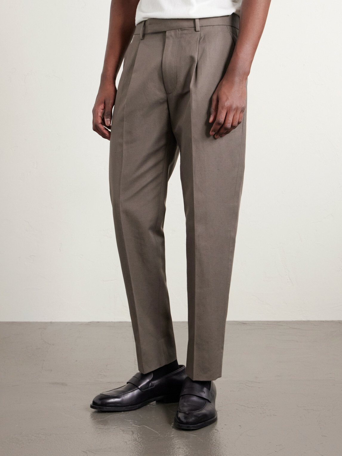 Zegna - Cotton and Linen-Blend Trousers - Green