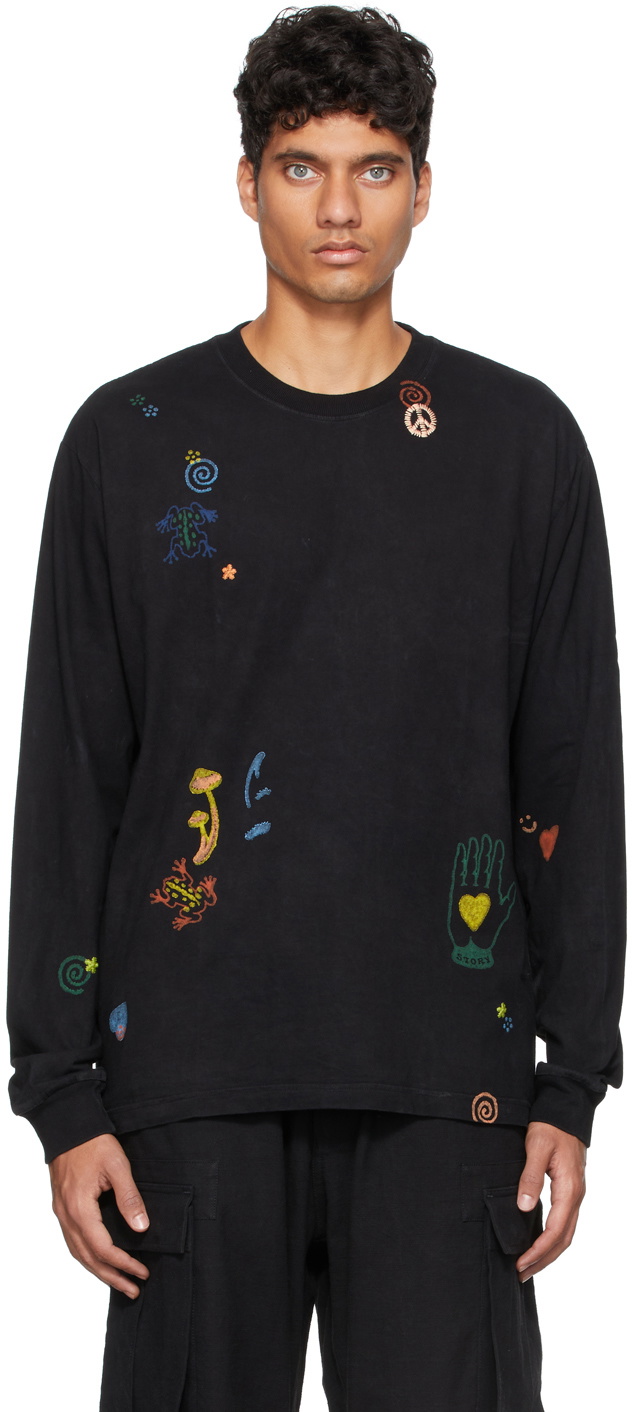 STORY mfg. Black Grateful Long Sleeve T-Shirt Story Mfg.