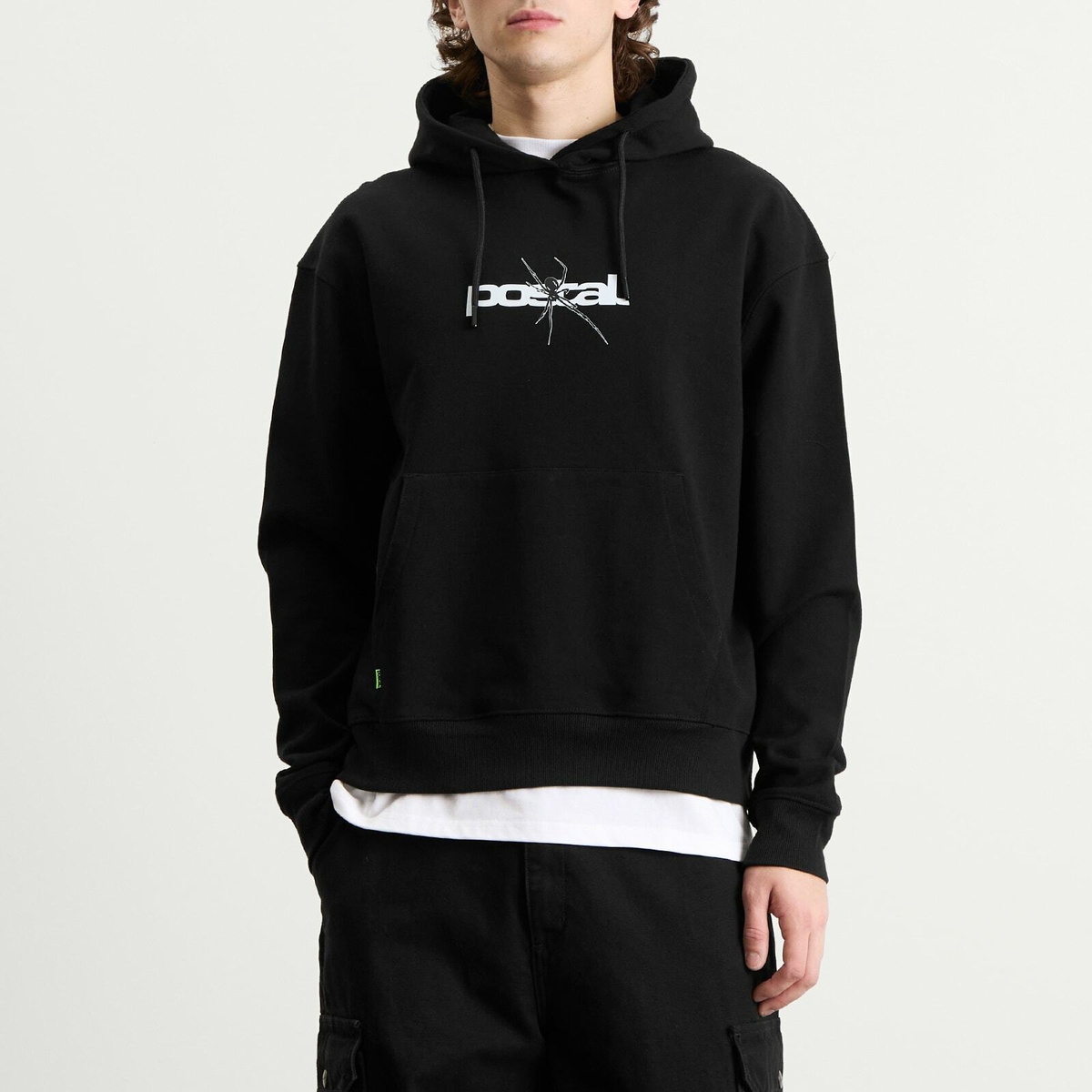 POSTAL Men's Spider Print Hoodie in Black