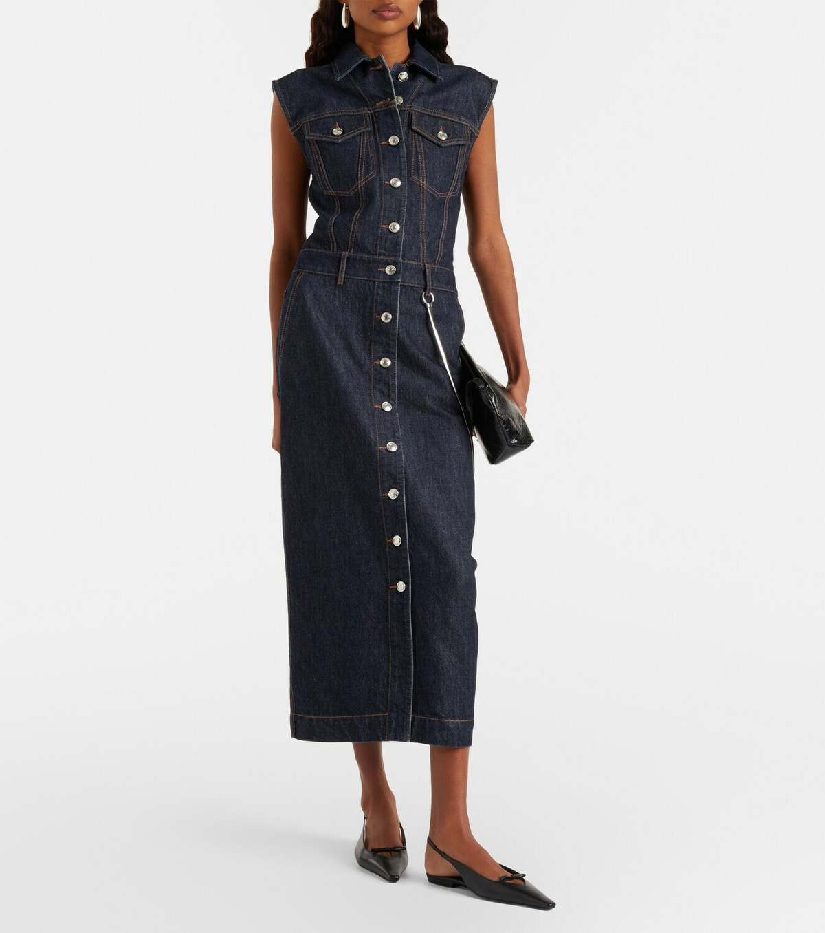 Sportmax Farfalla denim midi dress