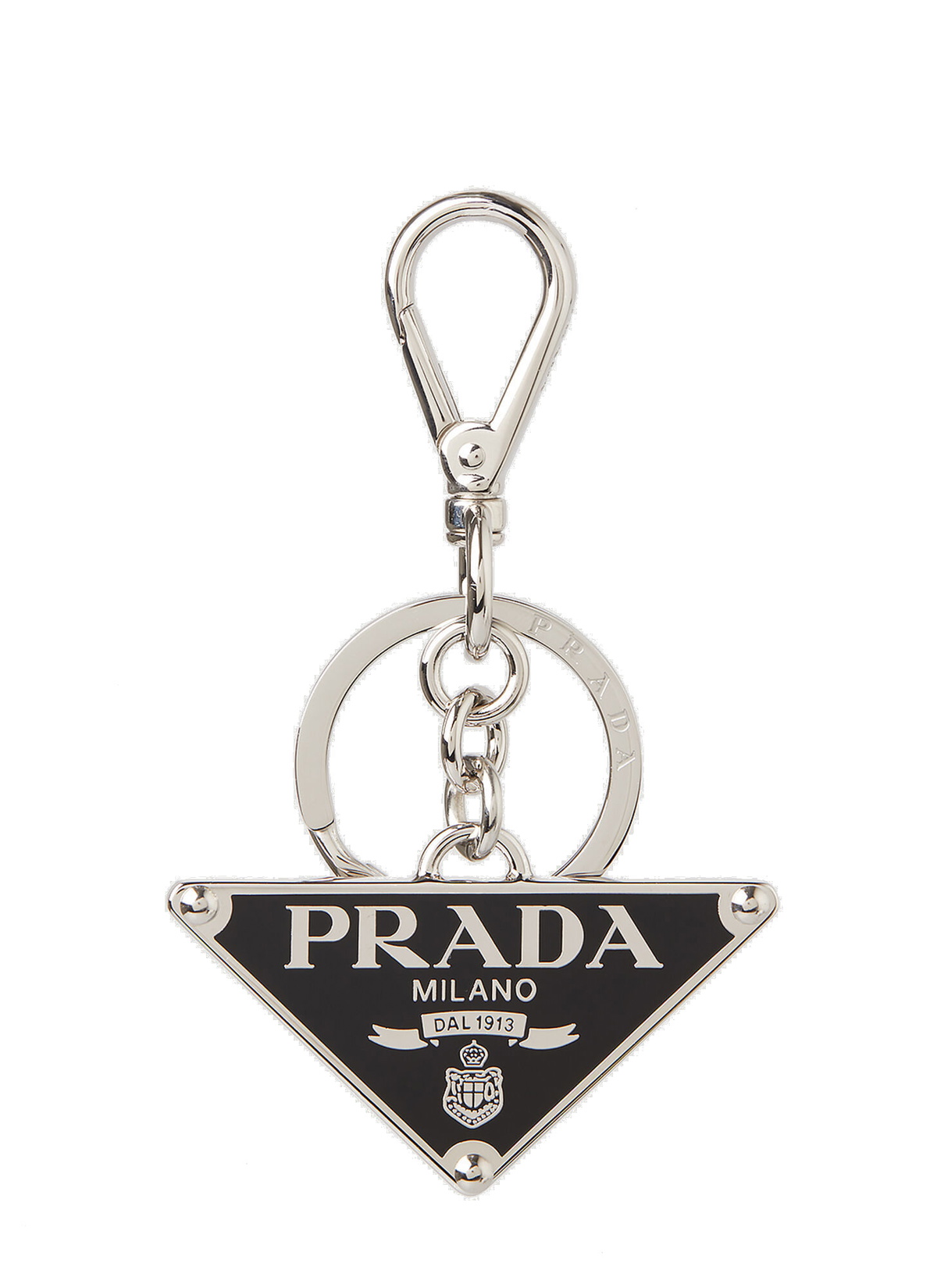 Photo: Triangle Logo Plaque Keyring in Black