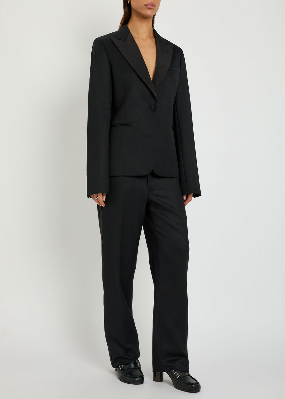 JW Anderson Tuxedo Straight-leg Trousers Black
