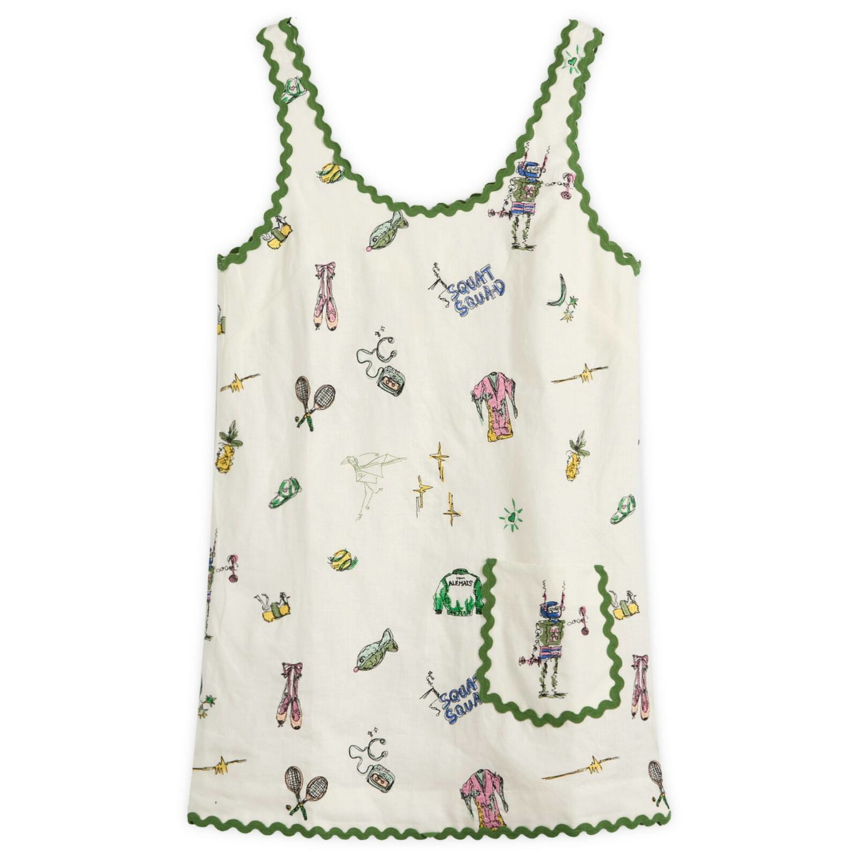 ALÉMAIS Women's Play Embroidered Mini Dress in Cream